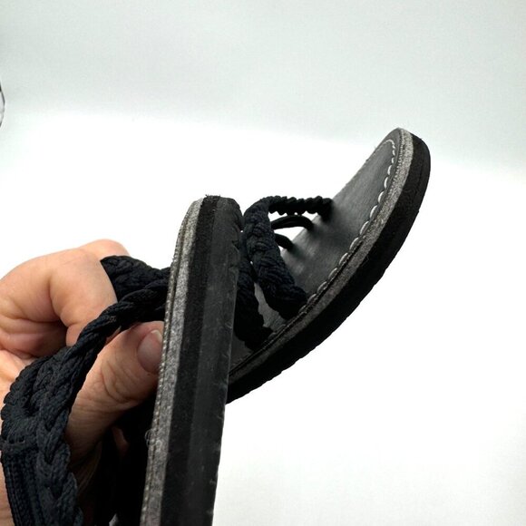 Women Woven Flat Rope Sandals Braided Beach Boho Sandals Slingwind Classic Black - Picture 9 of 10
